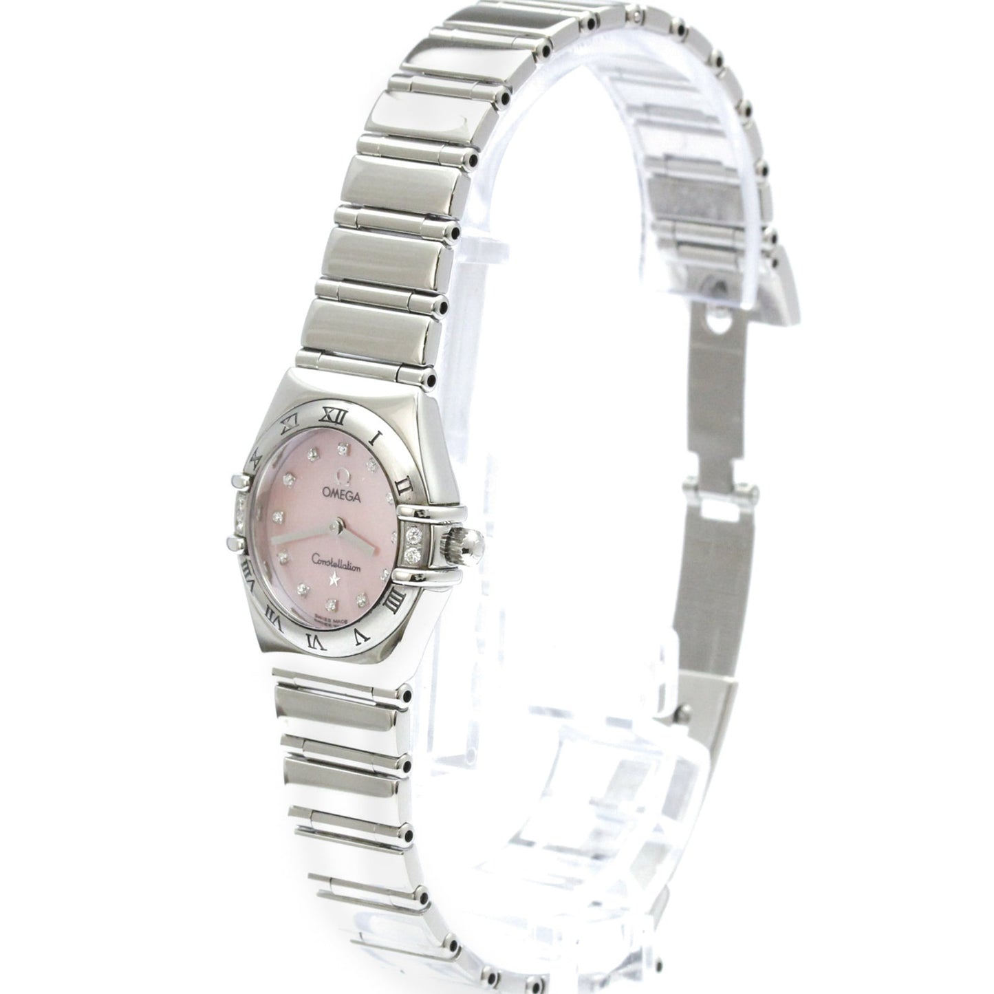 Omega Constellation Quartz Stainless Steel with Diamond Bezel and Mother of Pearl 22