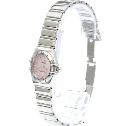 Omega Constellation Quartz Stainless Steel with Diamond Bezel and Mother of Pearl 22