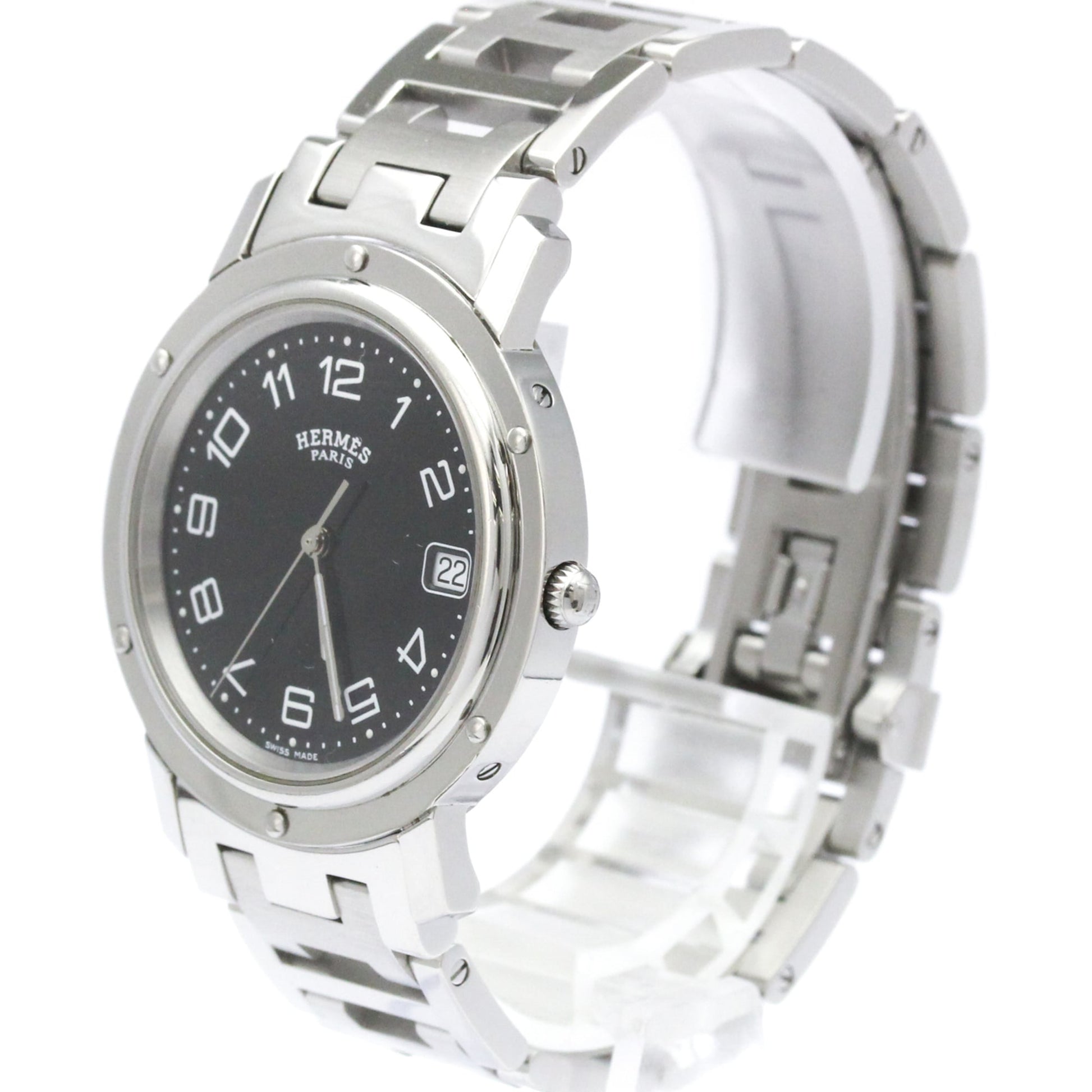 Hermes Clipper Quartz Stainless Steel 36