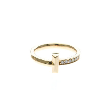 Tiffany & Co. T1 Ring 18K Rose Gold with Diamonds Narrow