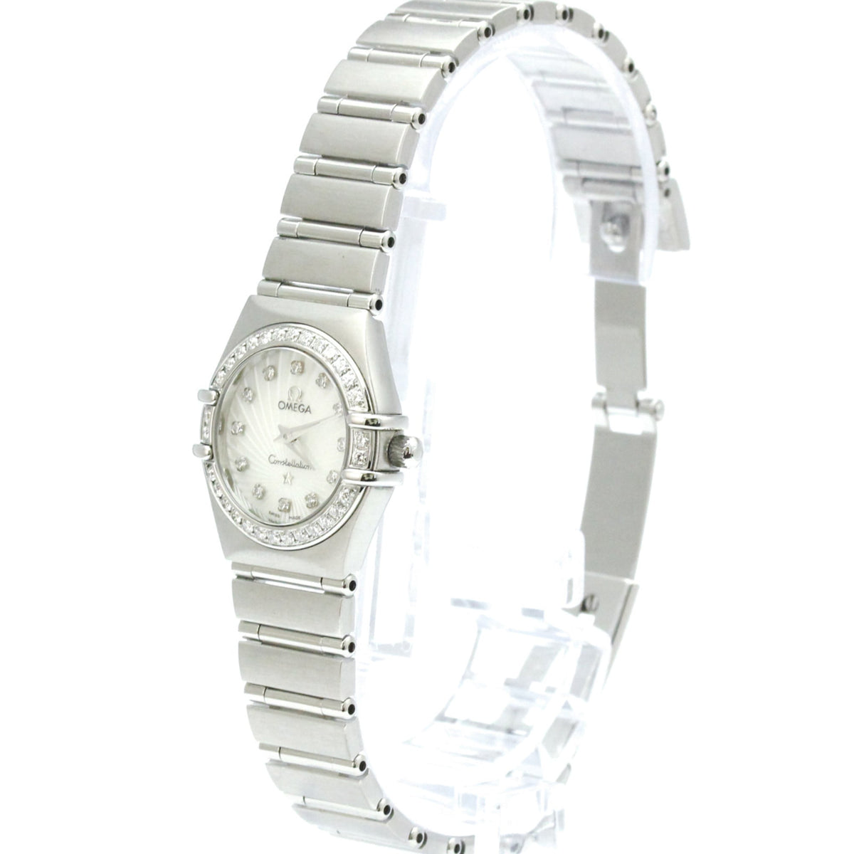 Omega Constellation Quartz Stainless Steel with Diamond Bezel and Markers 22