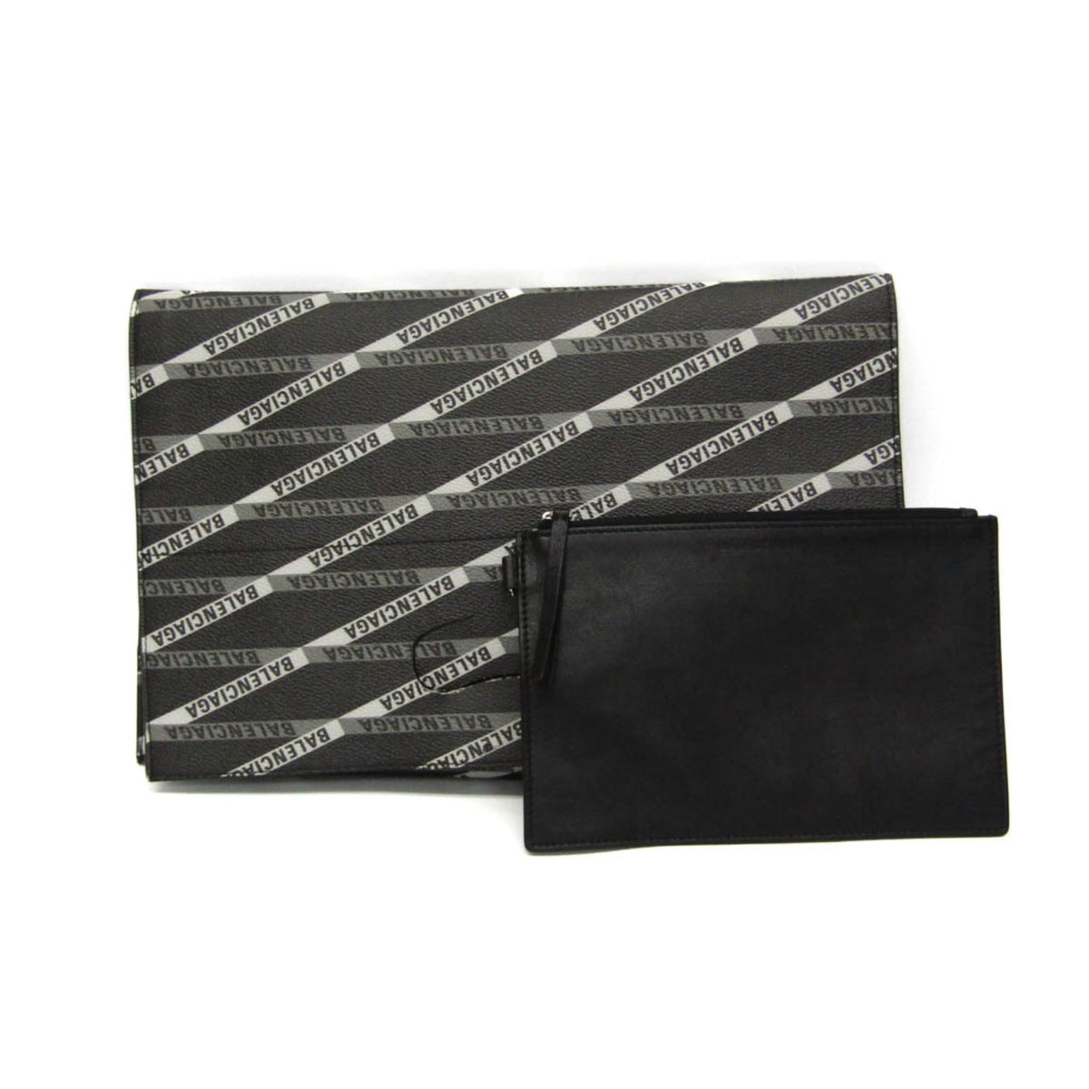 Balenciaga Fold Over Monogram Printed Leather Medium