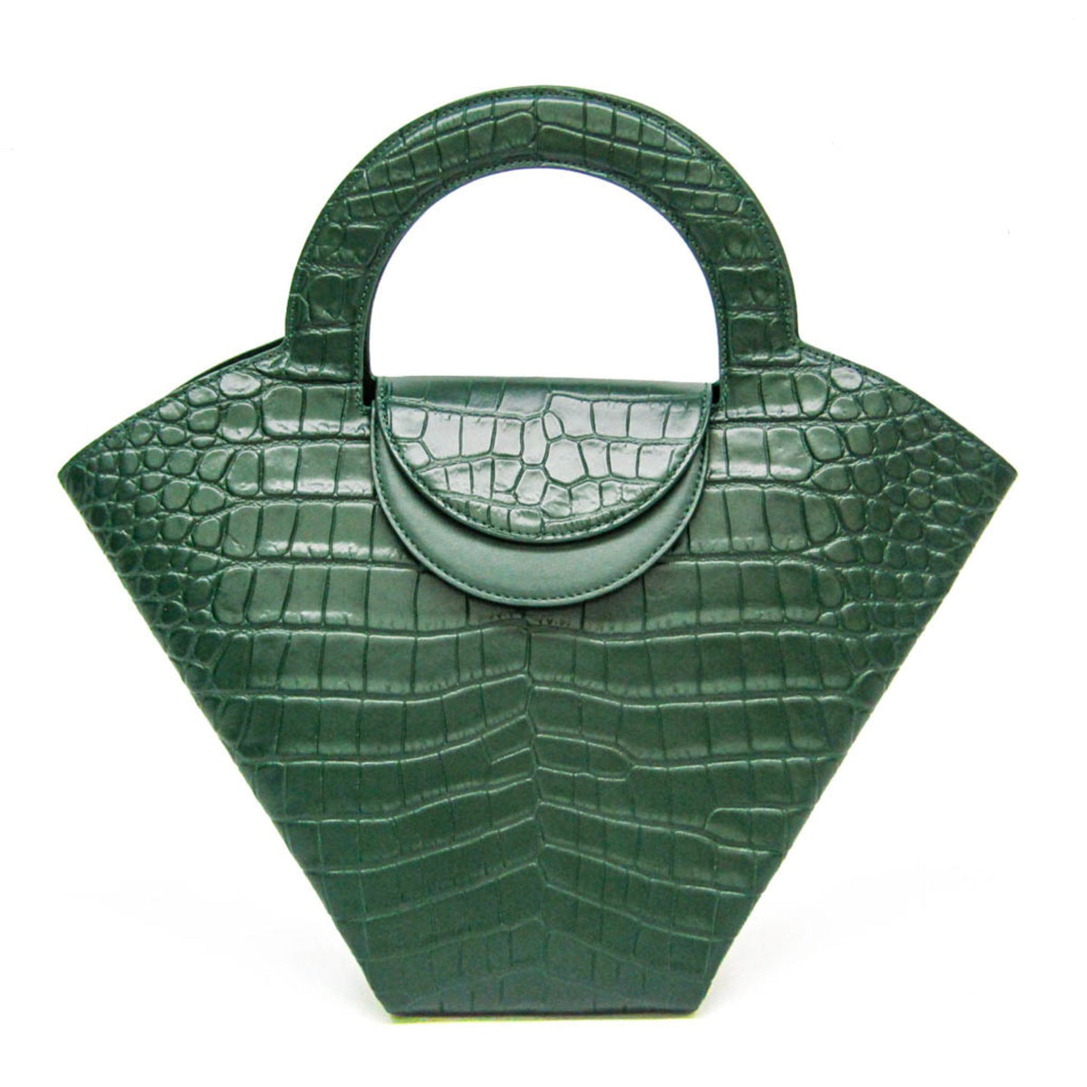 Bottega Veneta Doll Crocodile Embossed Leather Medium