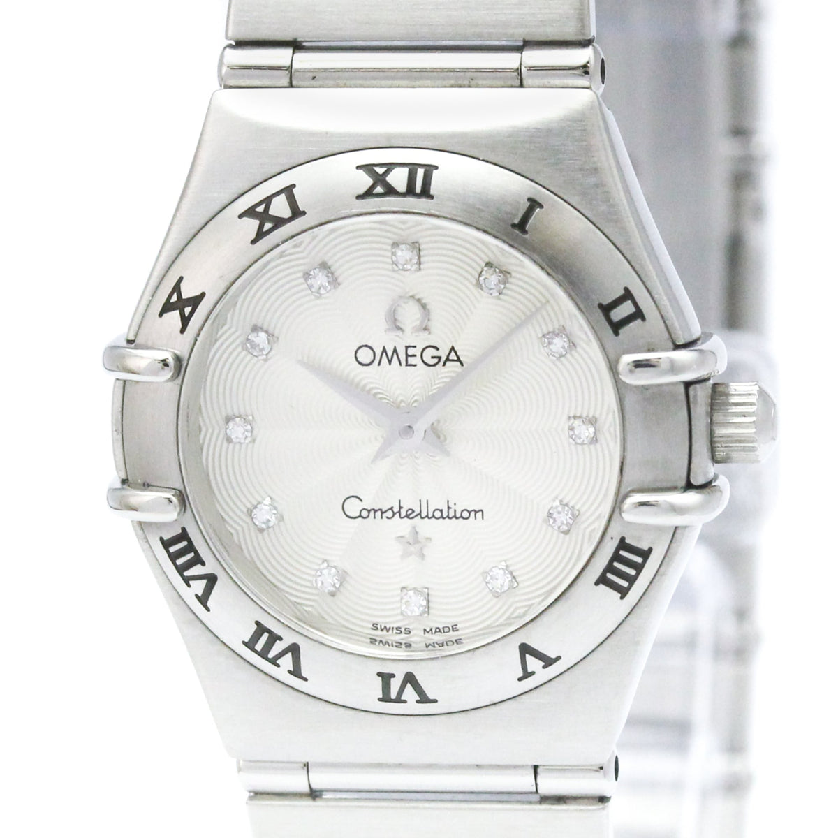 Omega Constellation Quartz Stainless Steel with Diamond Bezel and Markers 22