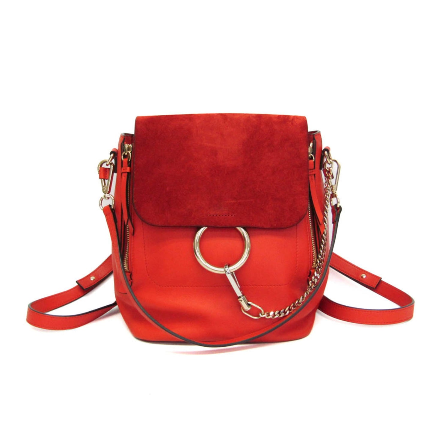 Sac à dos Chloe Faye Backpack Small cuir orange — Occasion
