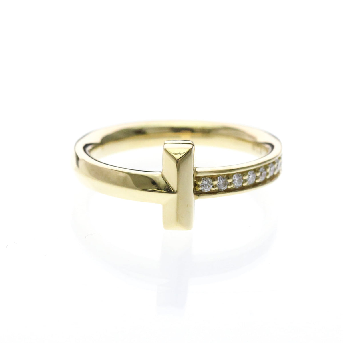 Tiffany & Co. T1 Ring 18K Yellow Gold with Diamonds Narrow