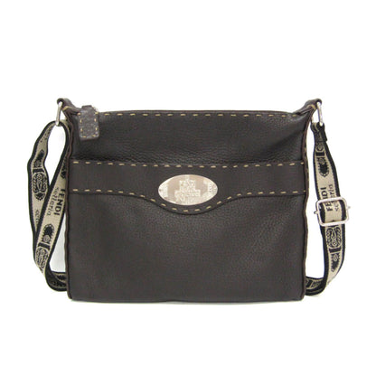 Fendi Vintage Selleria Zip Messenger Leather Small
