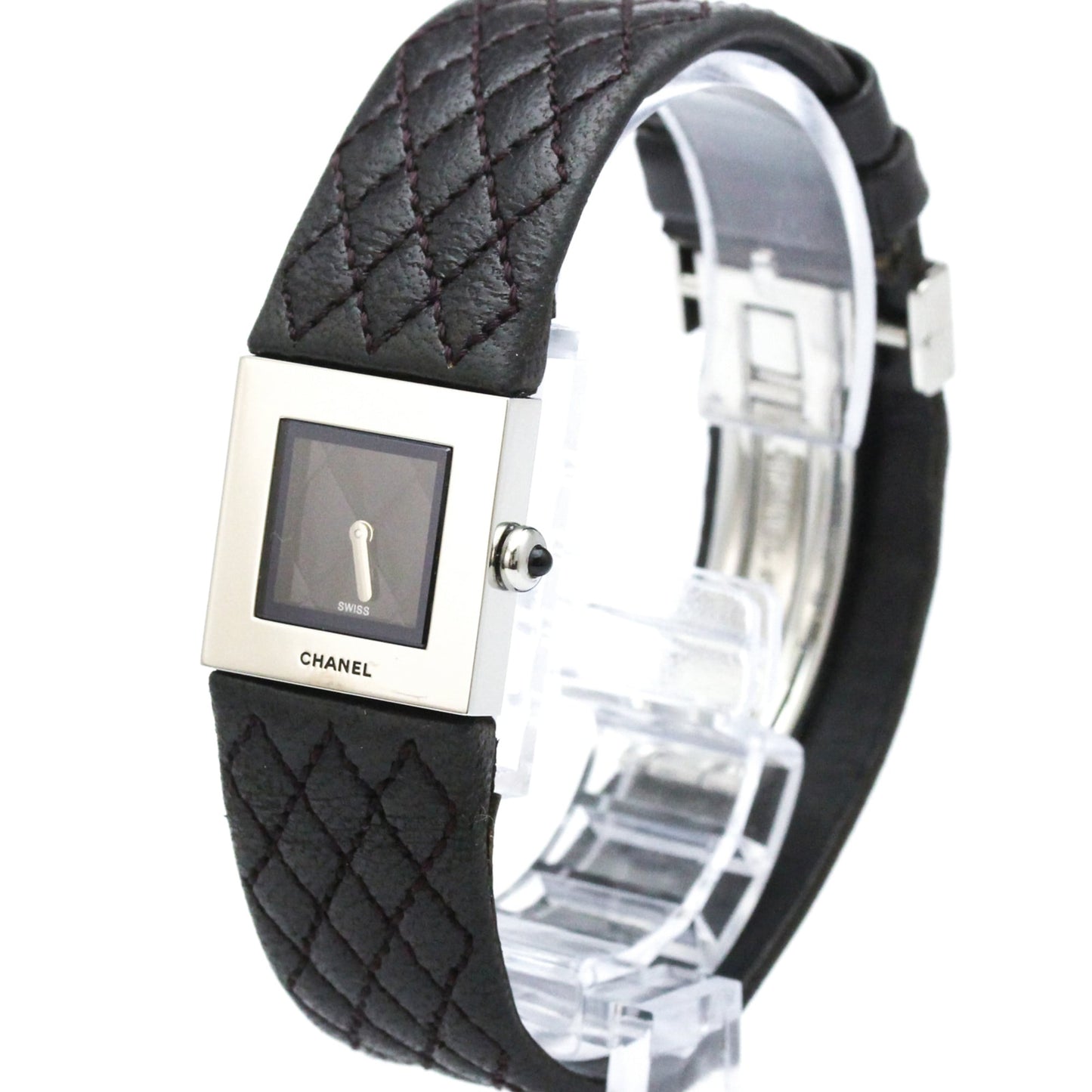 Chanel Matelasse Quartz Stainless Steel and Quilted Leather 19