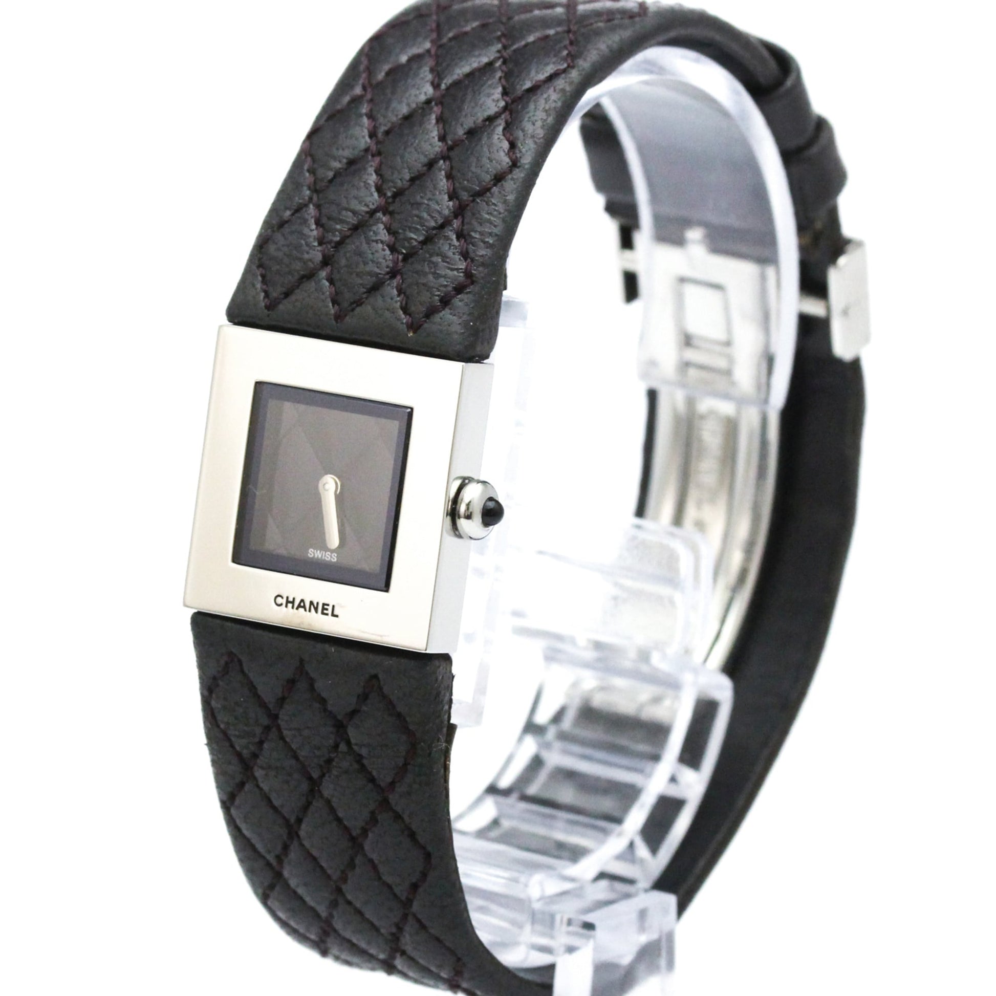Chanel Matelasse Quartz Stainless Steel and Quilted Leather 19