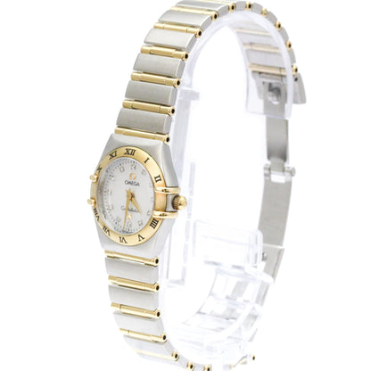 Omega Constellation Quartz Stainless Steel and Yellow Gold with Diamond Bezel 22