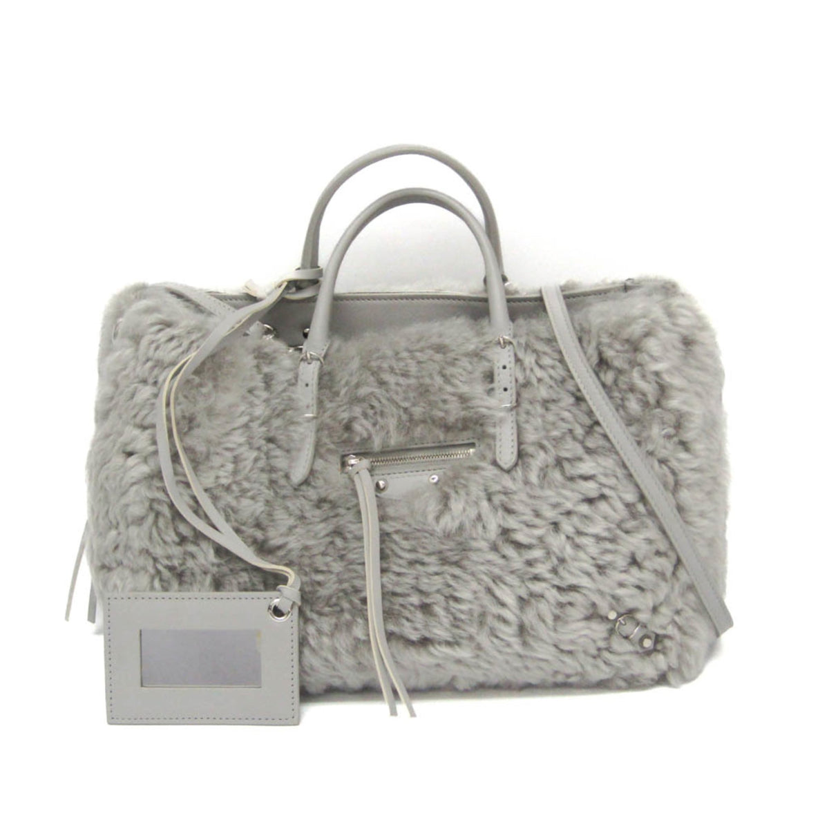 Balenciaga Papier A6 Zip Around Classic Studs Shearling Product Image