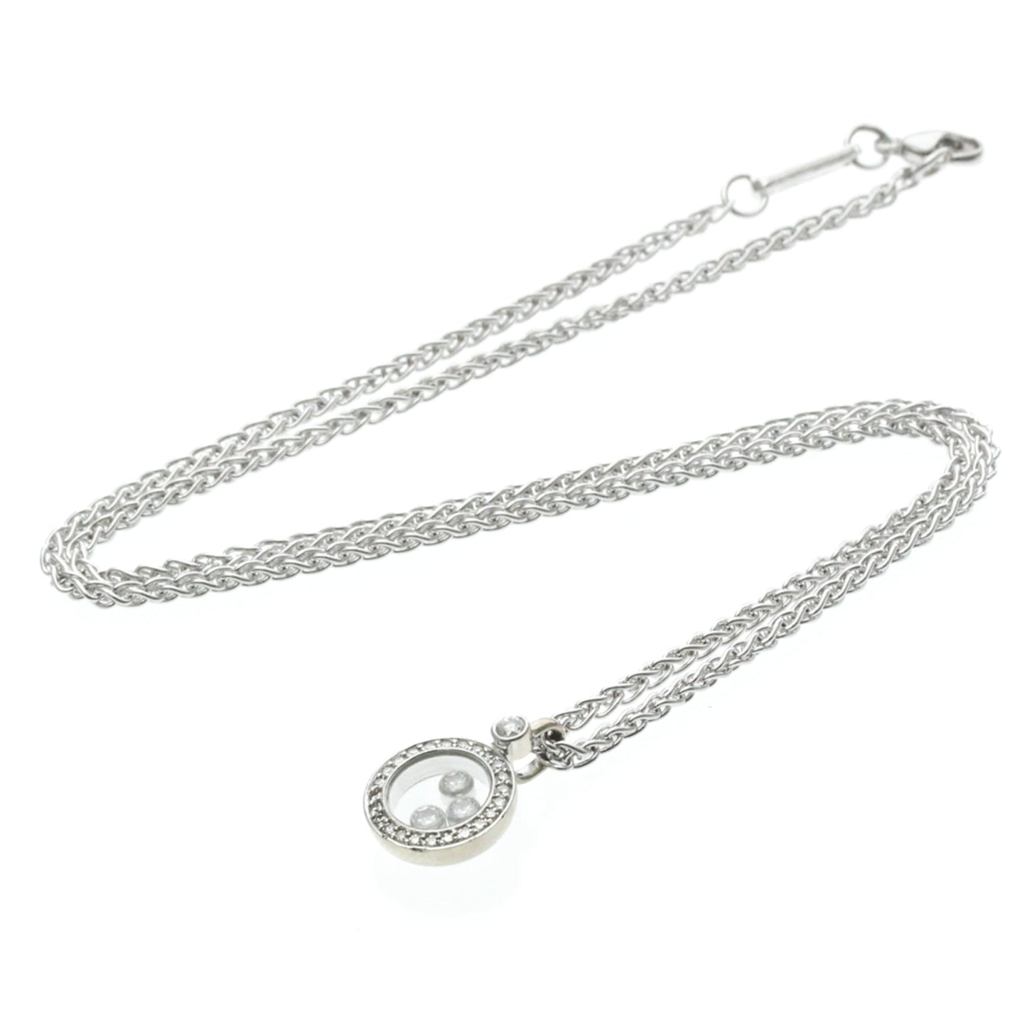 Chopard Happy Diamonds Round Pendant Necklace 18K Yellow Gold with Diamonds and 3 Floating Diamonds Product Image
