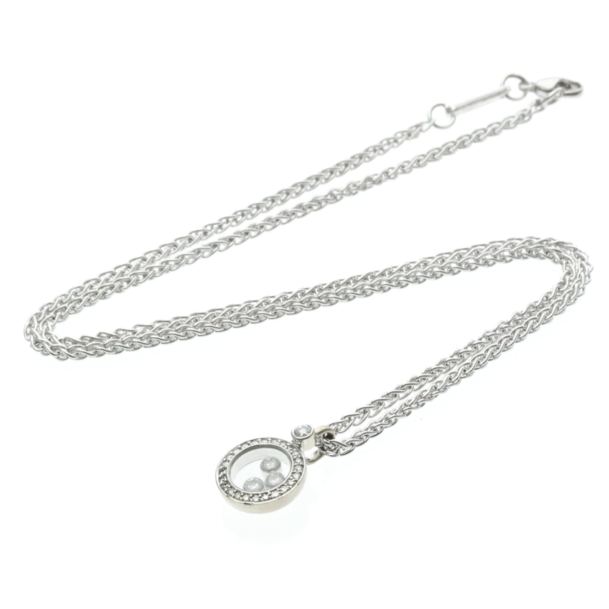 Chopard Happy Diamonds Round Pendant Necklace 18K Yellow Gold with Diamonds and 3 Floating Diamonds Product Image