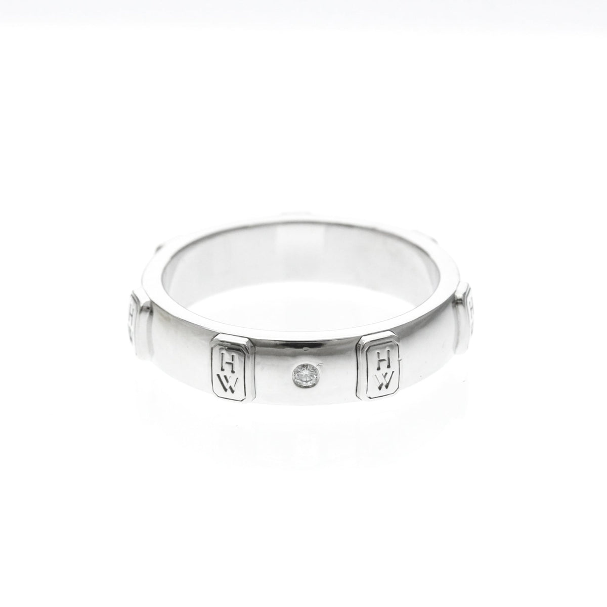 Harry Winston HW Logo Band 18K White Gold with Diamond Product Image