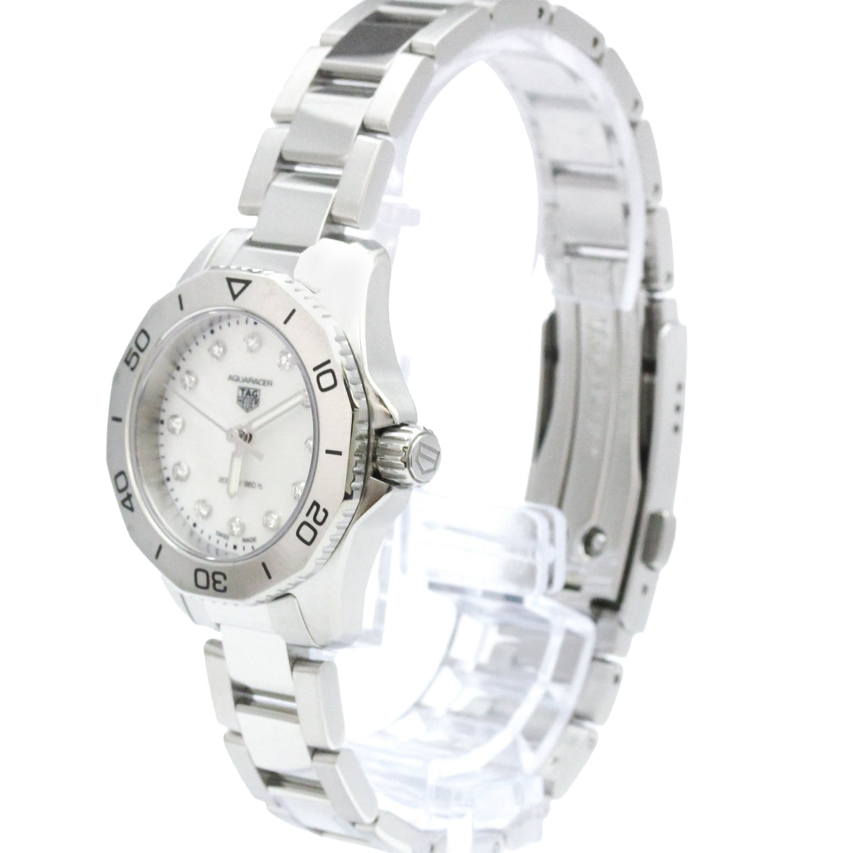 Tag Heuer Aquaracer 200M Quartz Stainless Steel with Diamond Bezel and Markers and Mother of Pearl 30