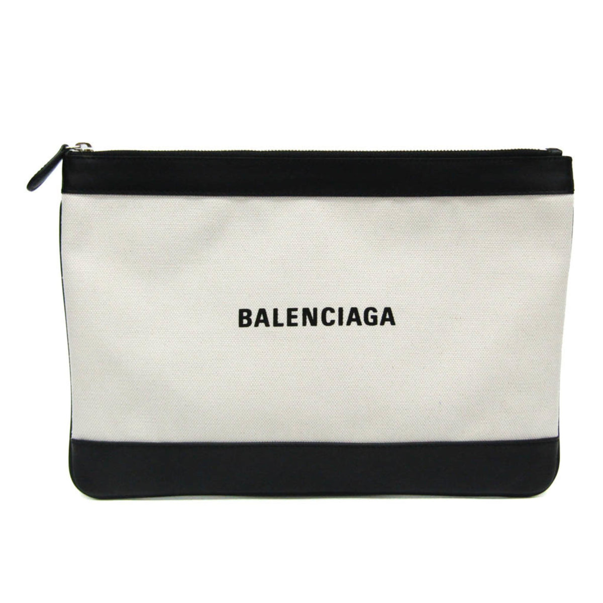 Balenciaga Navy Zip Canvas and Leather Medium