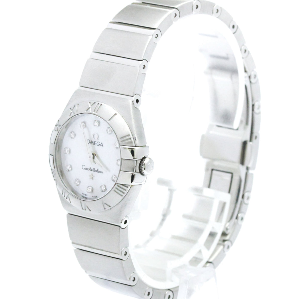 Omega Constellation Quartz Stainless Steel with Diamond Markers and Mother of Pearl 24