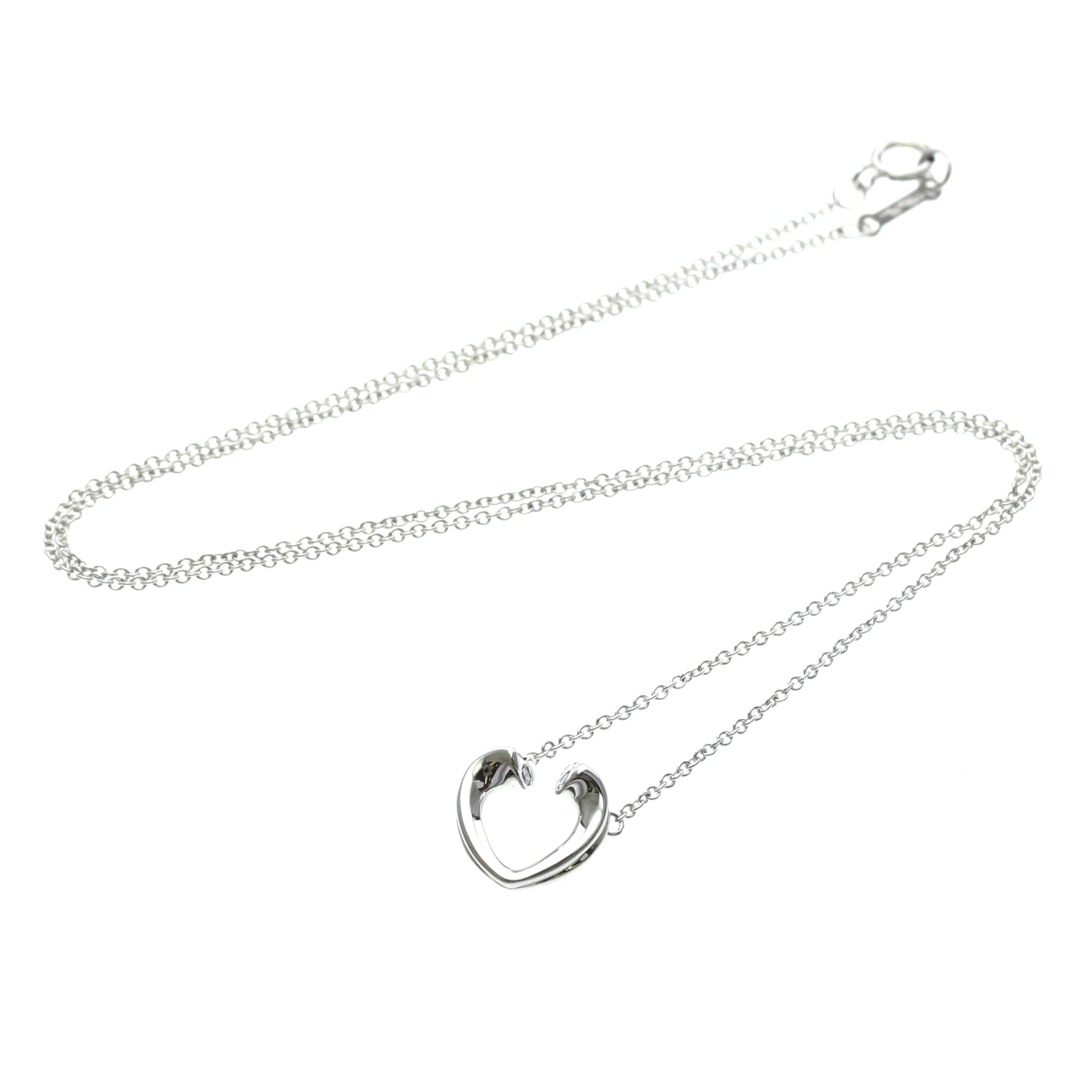 Tiffany & Co. Paloma Picasso Tenderness Heart Pendant 18K White Gold with Diamonds Small