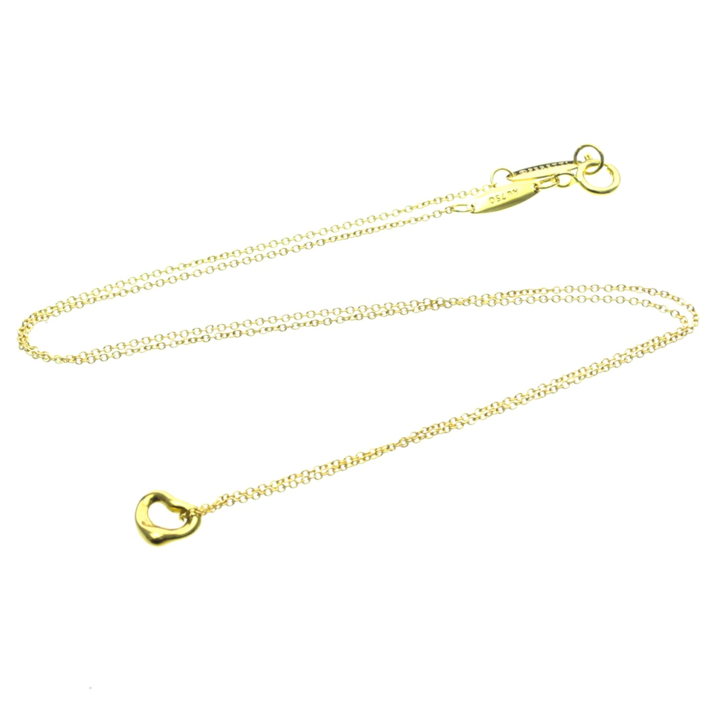 Tiffany & Co. Elsa Peretti Open Heart Pendant Necklace 18K Yellow Gold 7mm