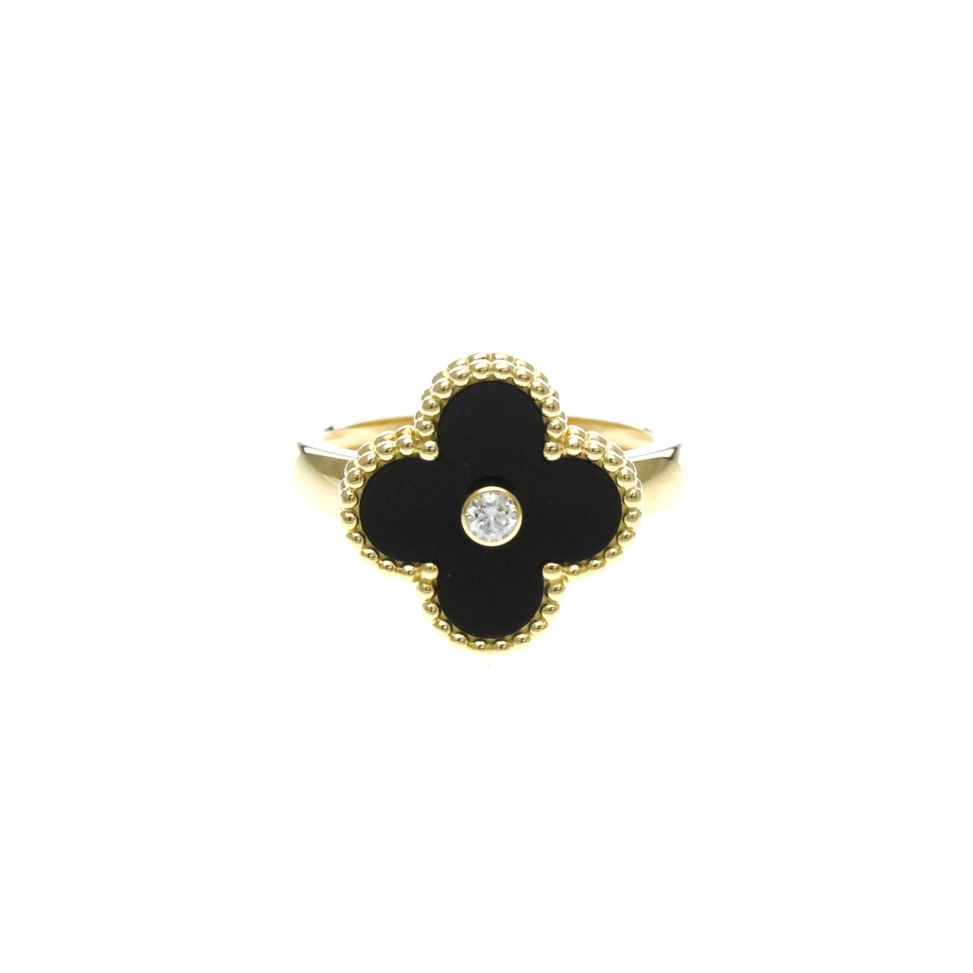 Van Cleef & Arpels Vintage Alhambra 18K Yellow Gold with Carnelian and Diamond Product Image
