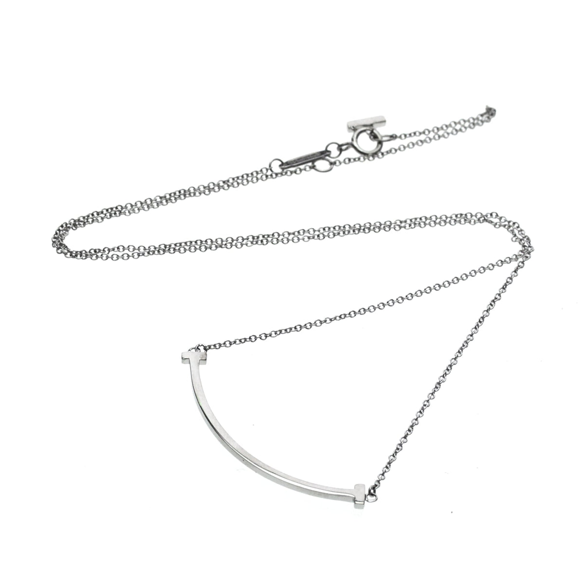 Tiffany & Co. T Smile Pendant 18K White Gold Small