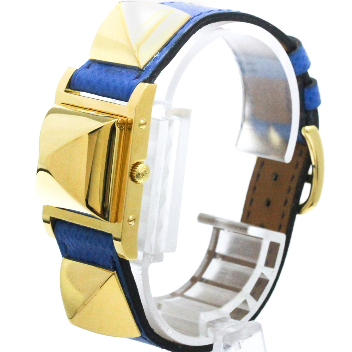 Hermes Medor Quartz Plated Metal and Leather 23