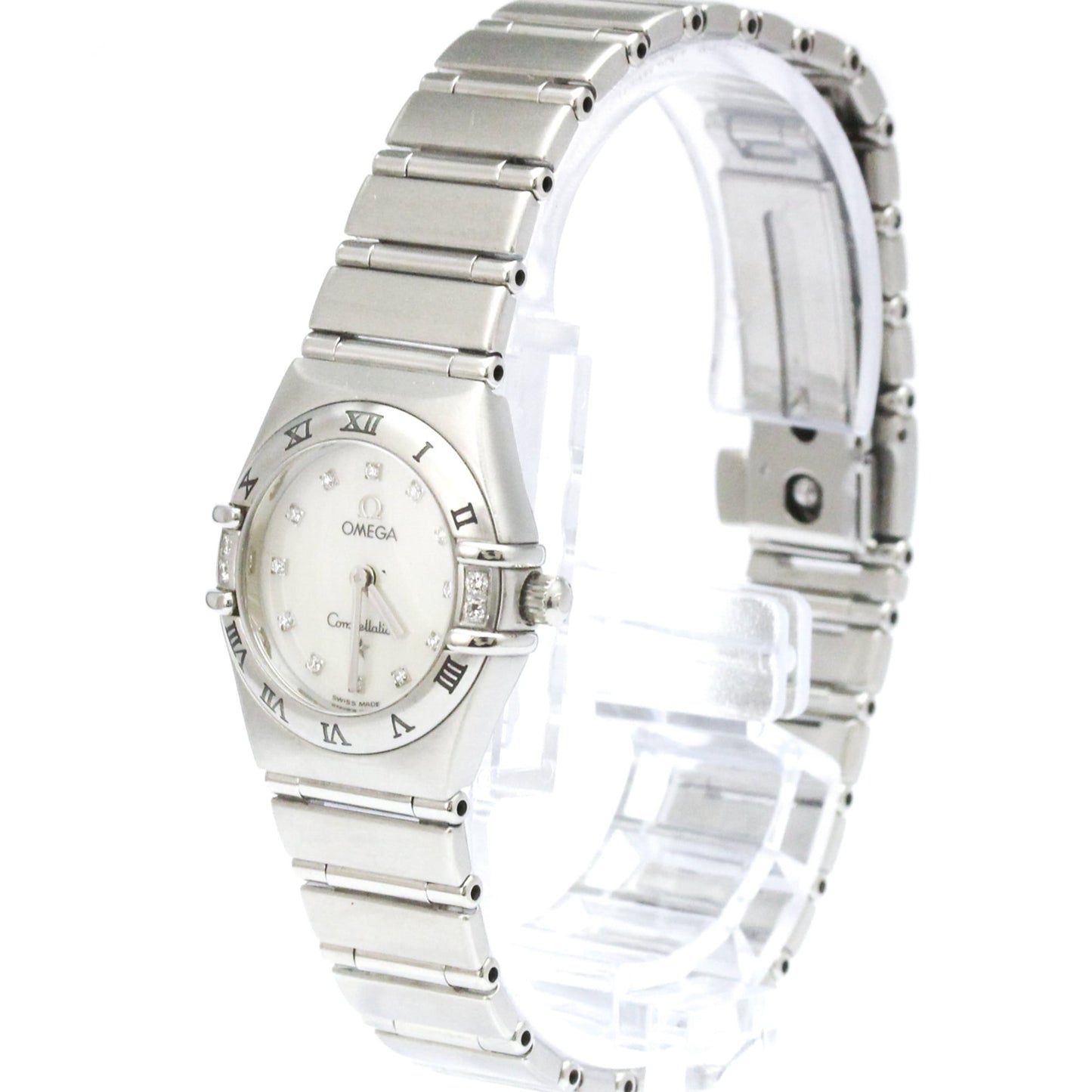 Omega Constellation Quartz Stainless Steel with Diamond Markers and Mother of Pearl 22