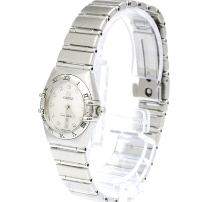 Omega Constellation Quartz Stainless Steel with Diamond Markers and Mother of Pearl 22