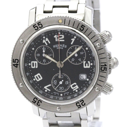 Hermes Clipper Diver Chronograph Quartz Watch Stainless Steel 39