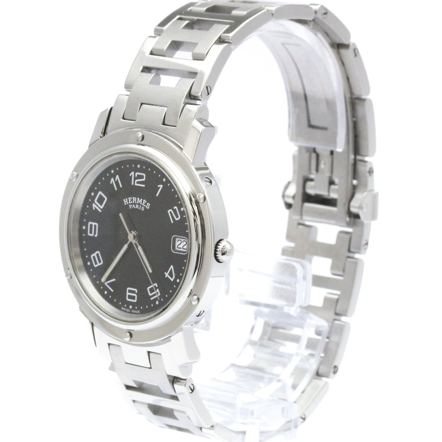 Hermes Clipper Quartz Watch Stainless Steel 36