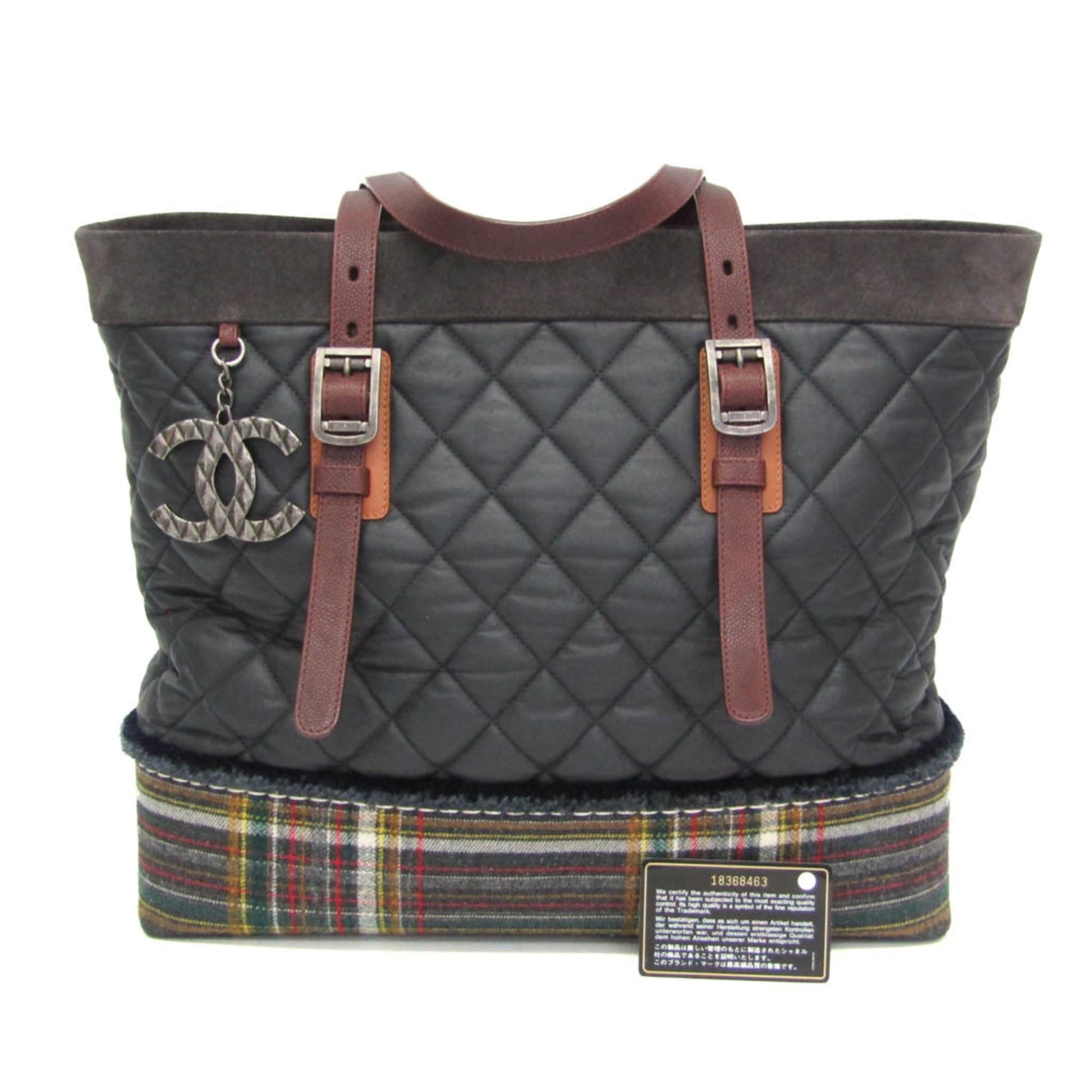 Chanel Paris-Edinburgh Tote Quilted Mixed Coated Canvas with Flannel Medium