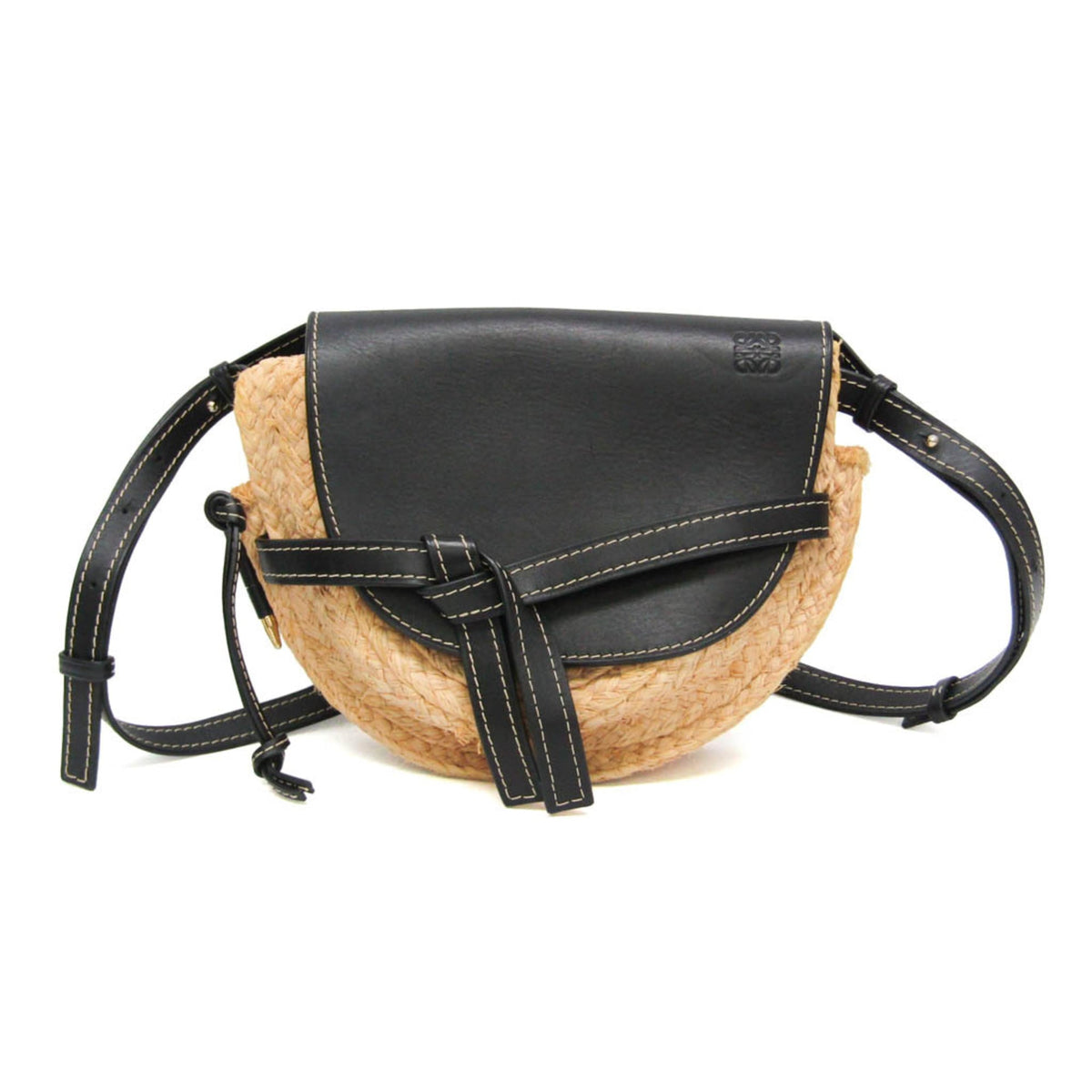 Loewe Gate Leather Leather with Raffia Mini