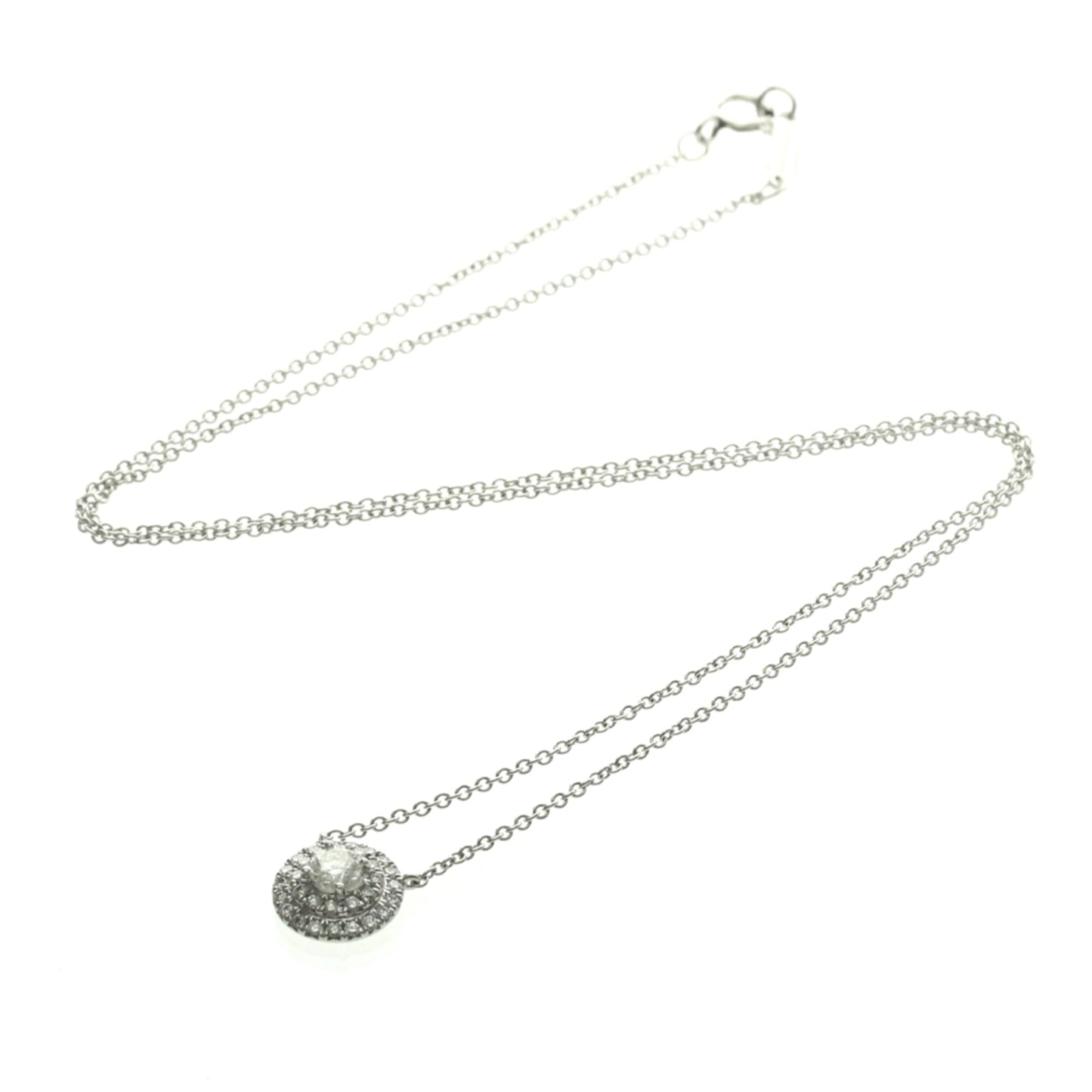 Tiffany & Co. Soleste Round Pendant Necklace Platinum with Diamonds 0.16CT