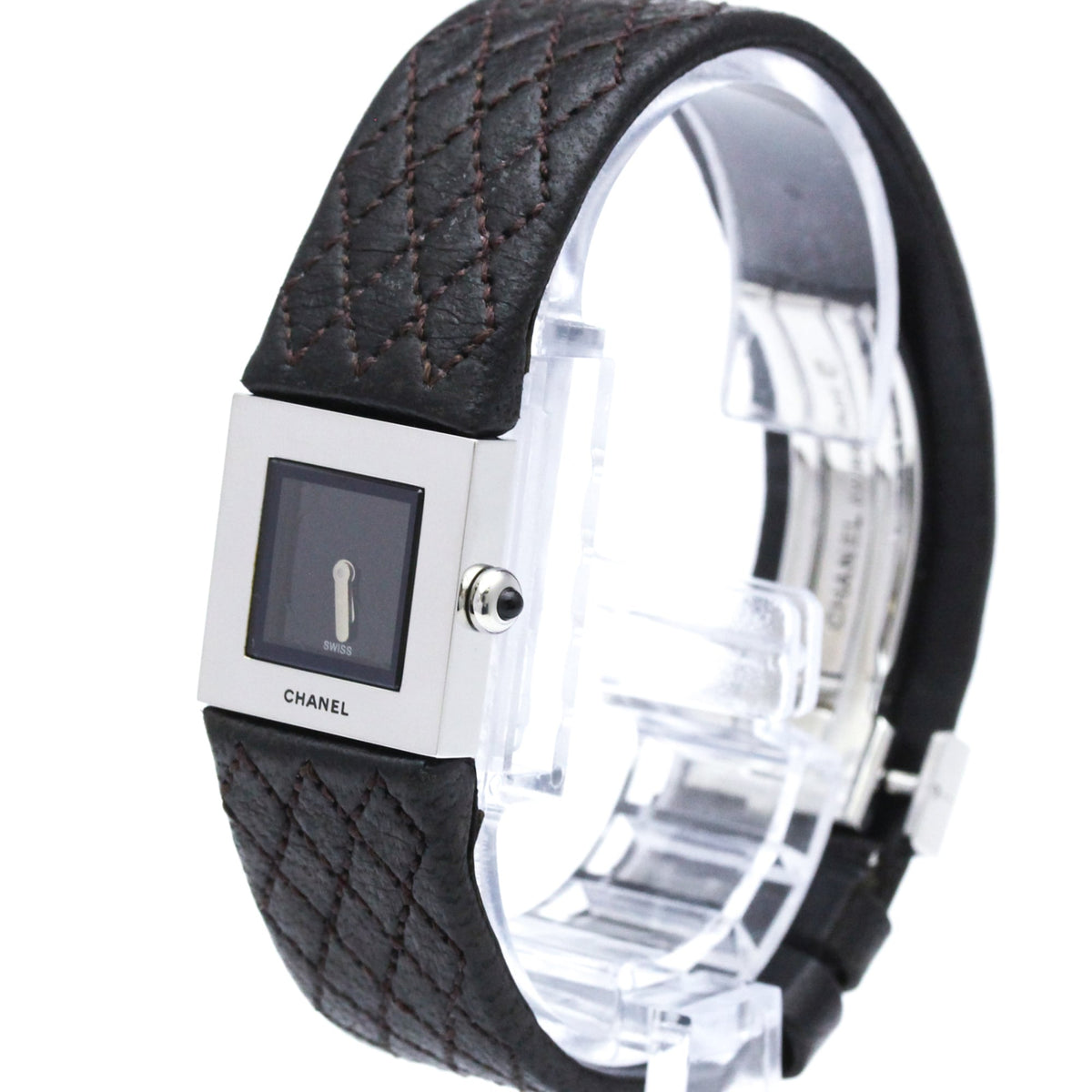Chanel Matelasse Quartz Stainless Steel and Quilted Leather 19