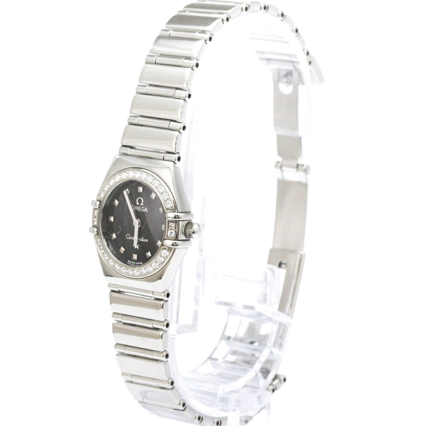 Omega Constellation Quartz Stainless Steel with Diamond Bezel 22