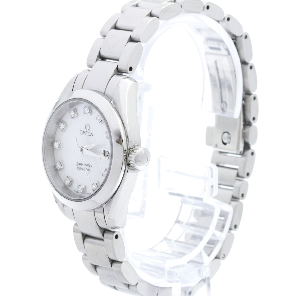 Omega Seamaster Aqua Terra 150M Quartz Stainless Steel with Diamond Markers and Mother of Pearl 28