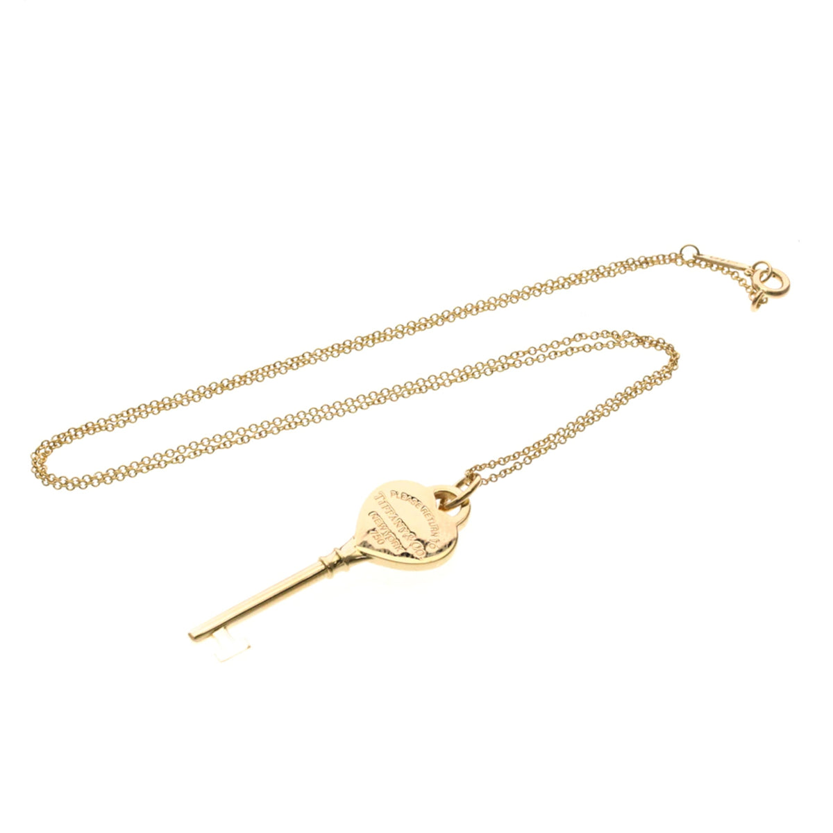 Tiffany & Co. Heart Key Pendant 18K Rose Gold with Diamonds Medium