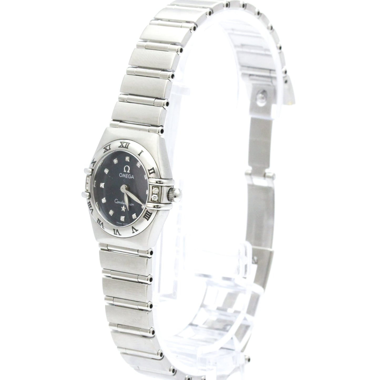 Omega Constellation Quartz Stainless Steel with Diamond Bezel and Markers 22