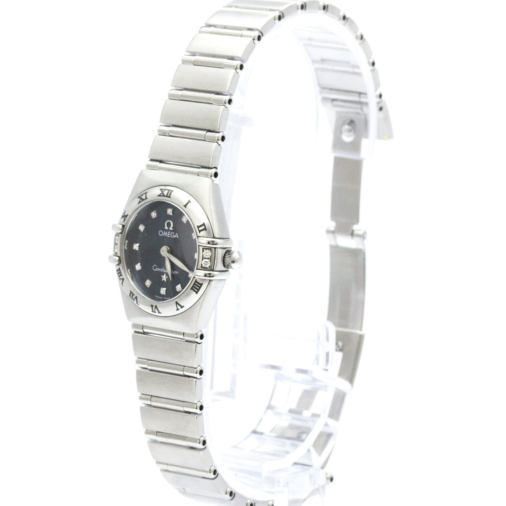 Omega Constellation Quartz Stainless Steel with Diamond Bezel and Markers 22
