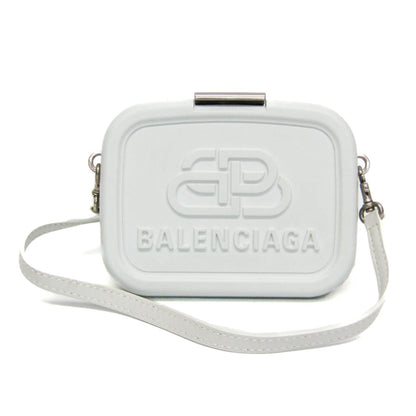 Sac porté épaule Balenciaga Logo Lunch Box Bag Mini plastic white — Occasion