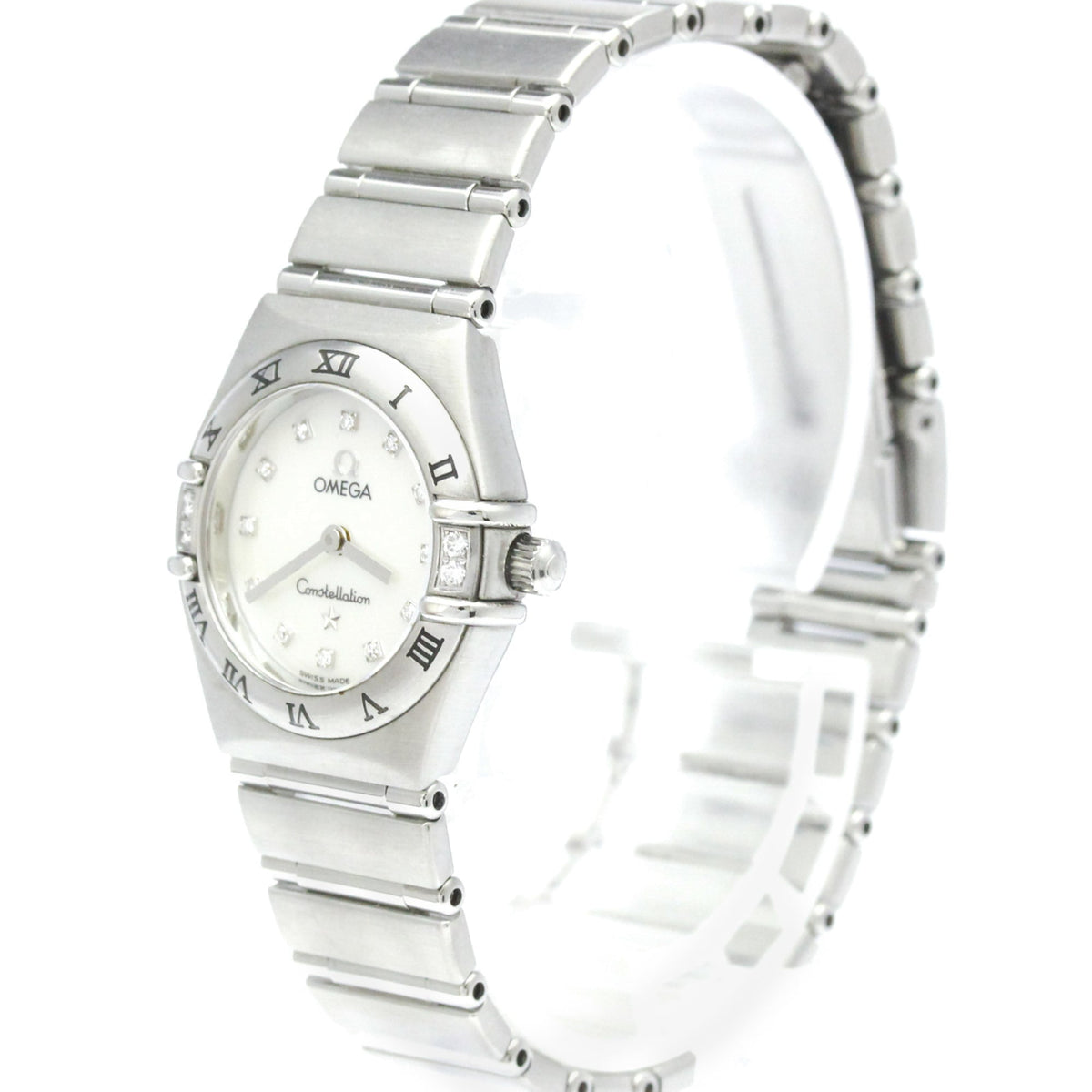 Omega Constellation 95 Quartz Stainless Steel and Rose Gold with Diamond Bezel and Markers and Mother of Pearl 22