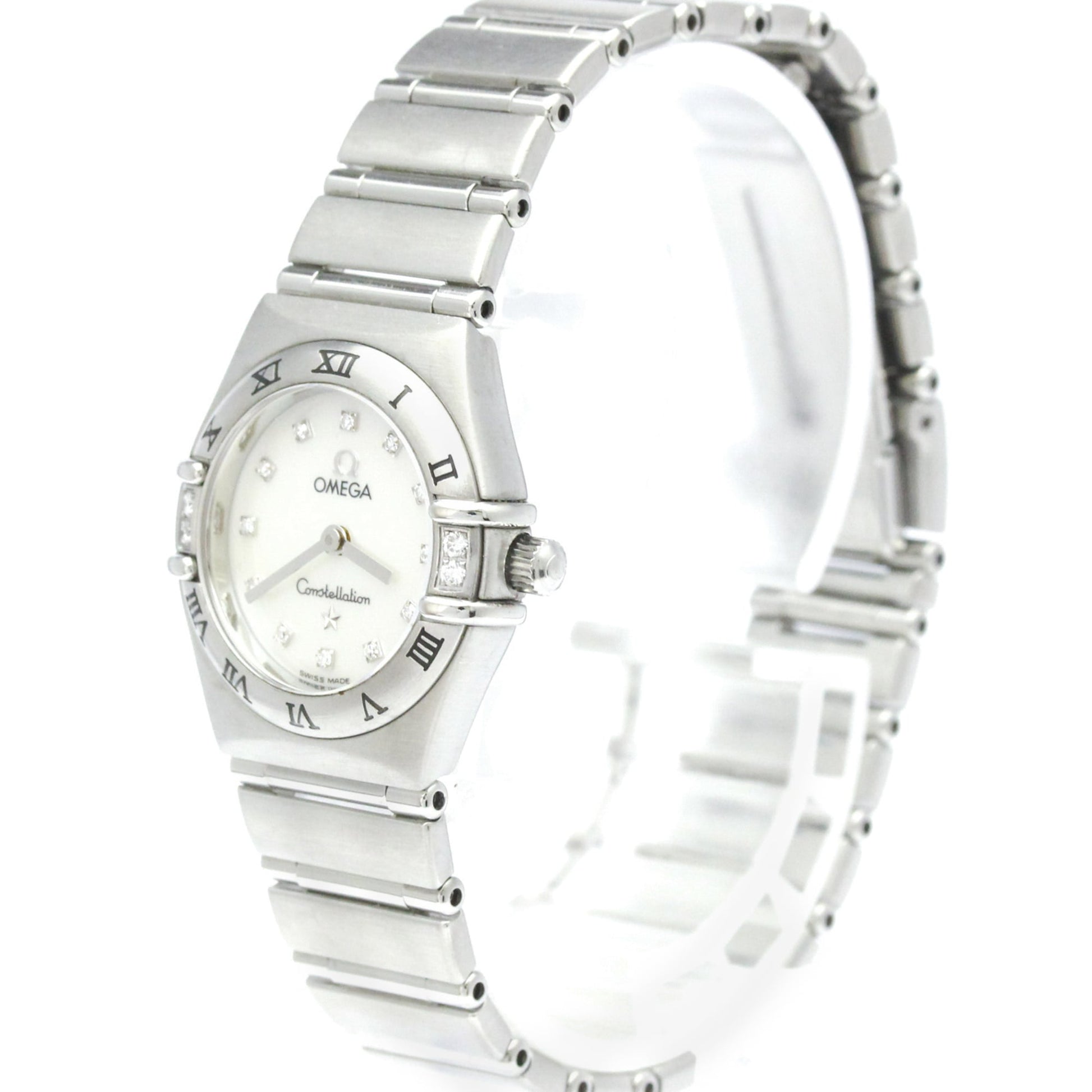 Omega Constellation 95 Quartz Stainless Steel and Rose Gold with Diamond Bezel and Markers and Mother of Pearl 22