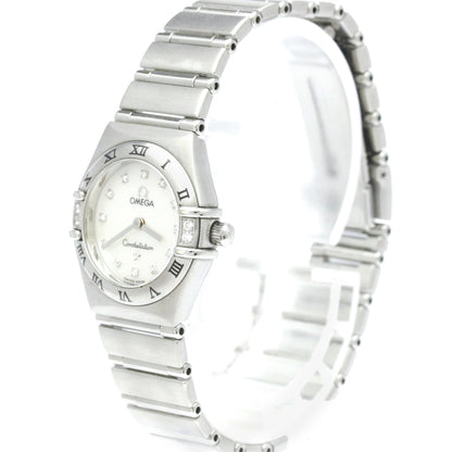 Omega Constellation 95 Quartz Stainless Steel and Rose Gold with Diamond Bezel and Markers and Mother of Pearl 22
