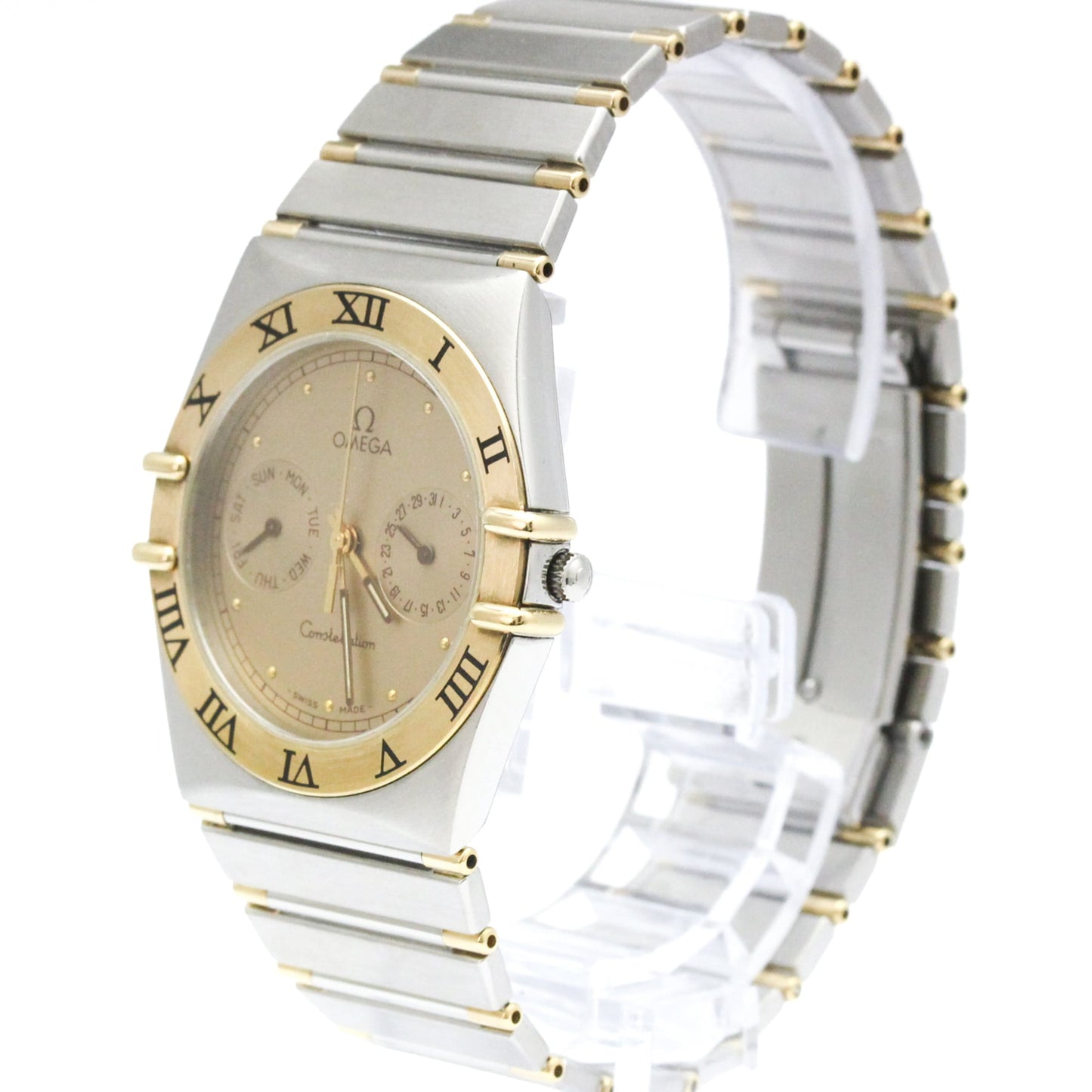 Omega Constellation Day Date Quartz Stainless Steel and Yellow Gold 33