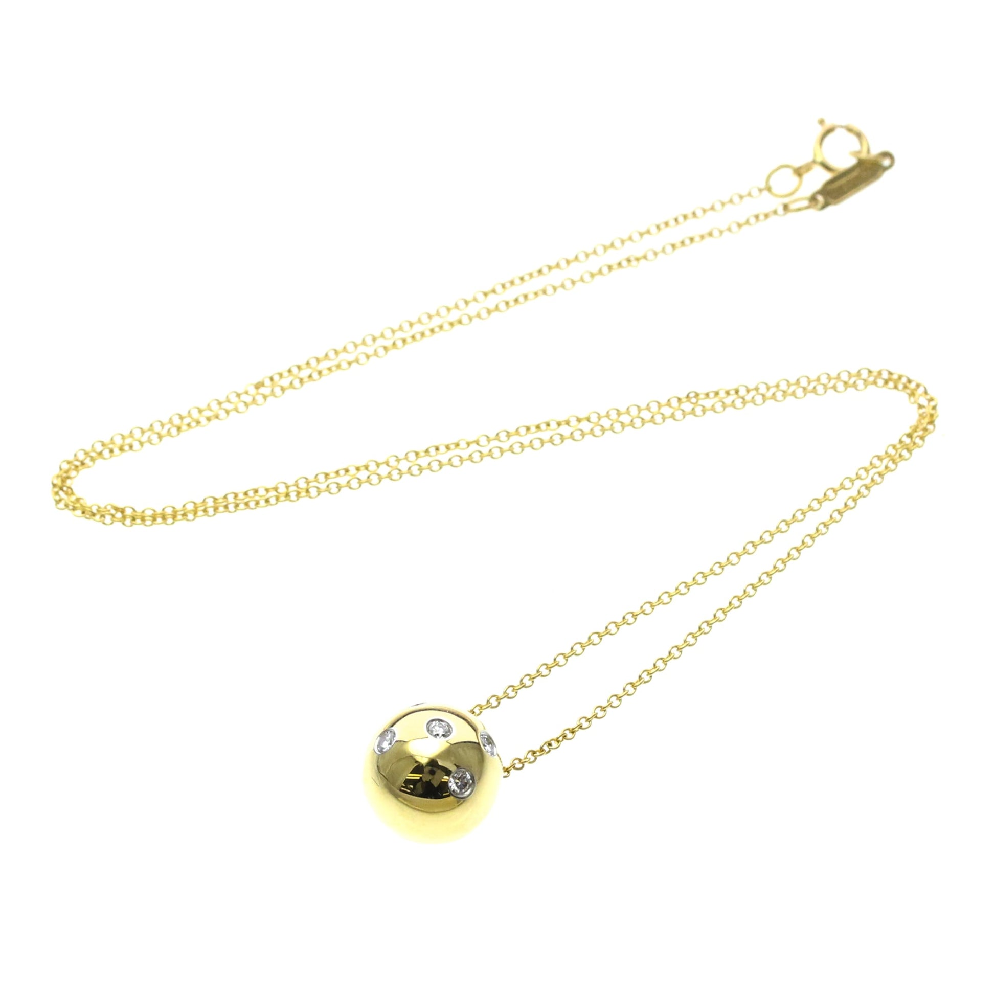 Tiffany & Co. Etoile Ball Pendant 18K Yellow Gold with Platinum and Diamonds Product Image