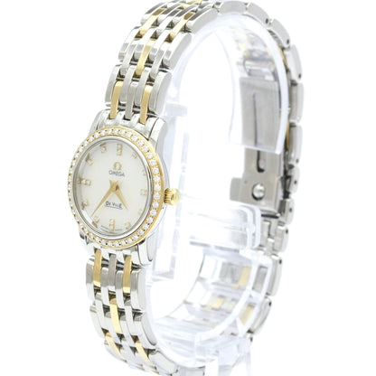 Omega De Ville Prestige Quartz Stainless Steel and Yellow Gold with Diamond Bezel and Markers 22