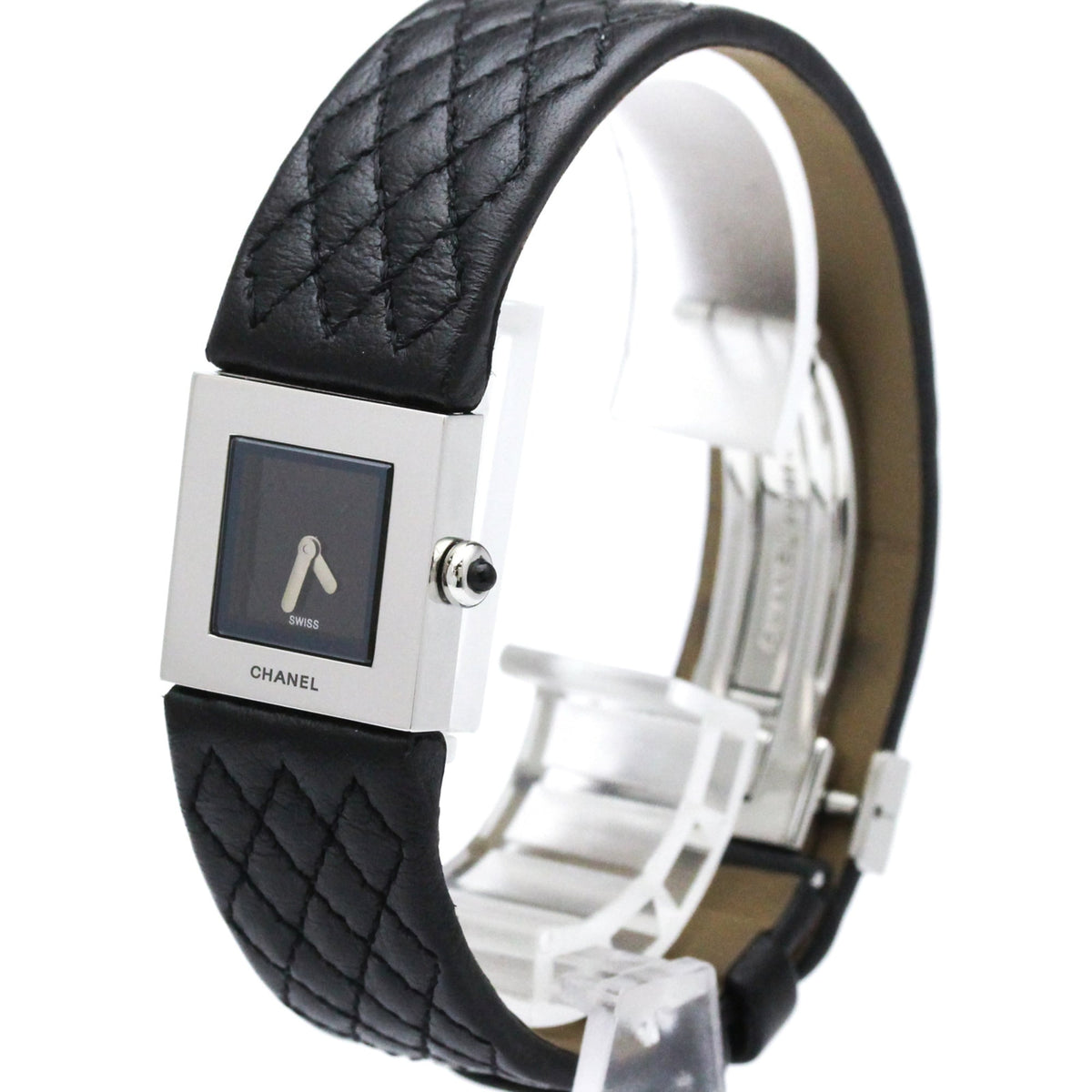 Chanel Matelasse Quartz Stainless Steel and Quilted Leather 19