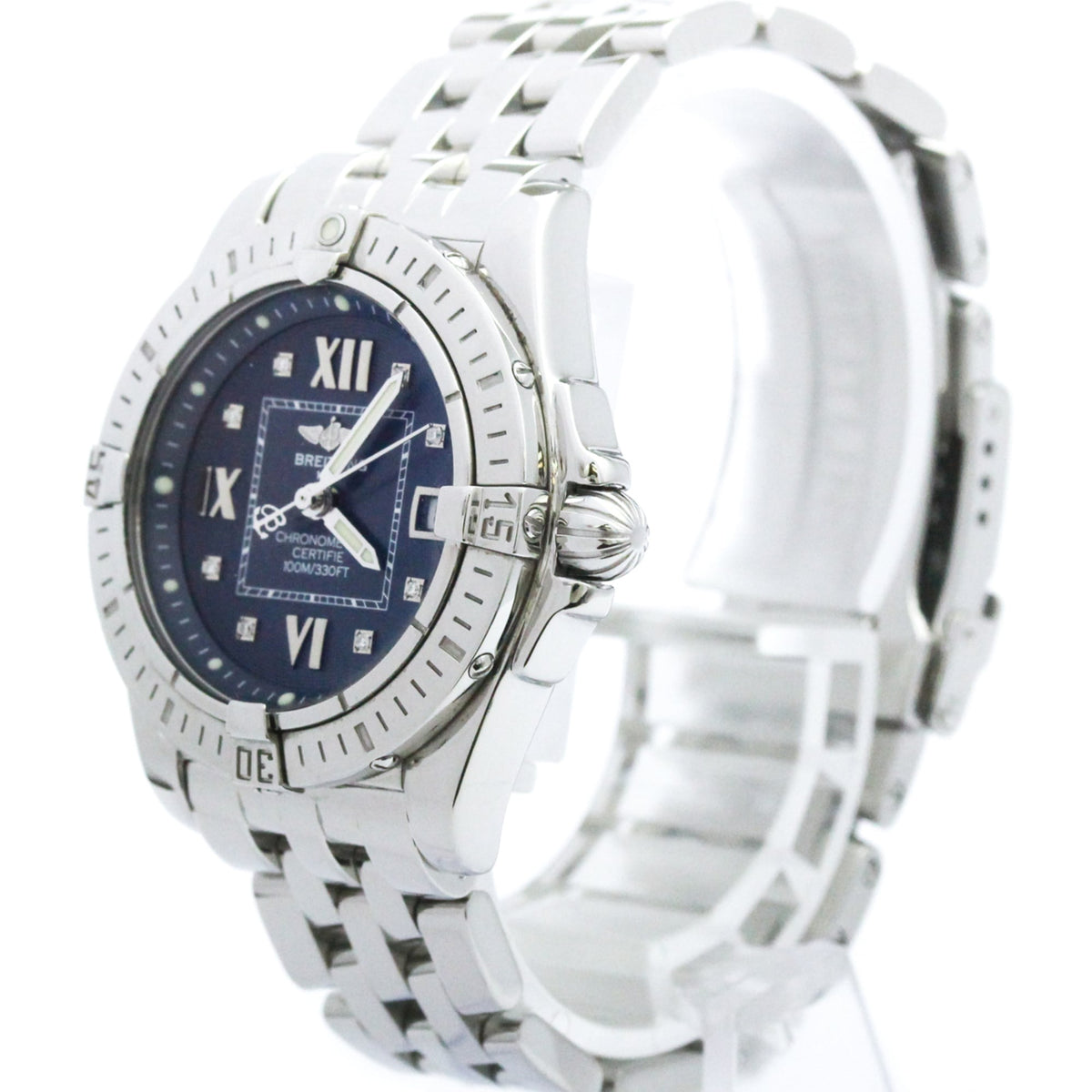 Breitling Cockpit Quartz Stainless Steel with Diamond Bezel 32