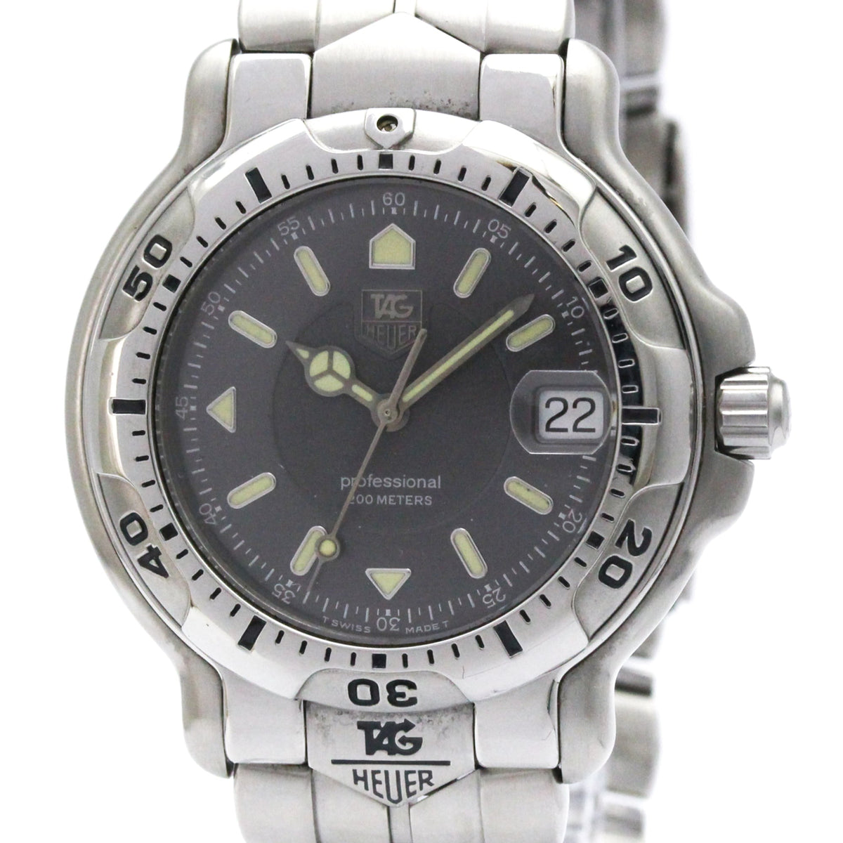 Tag Heuer Professional 6000 Quartz Stainless Steel with Plated Metal and Leather 38