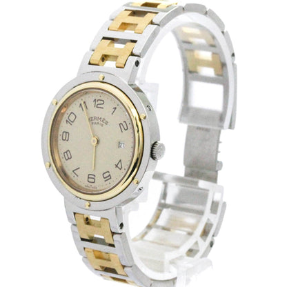 Hermes Clipper Quartz Watch Stainless Steel with Plated Metal 31